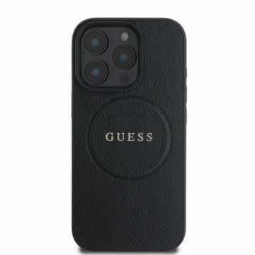 Guess PU Grained Classic Logo MagSafe Case for iPhone 16 Pro Max Black