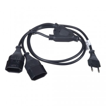 Akyga power cable for notebook AK-RD-05A Y splitter CCA Europlug type C | 2x CEE 7|16 1.2 m