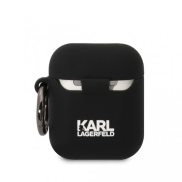 Karl Lagerfeld 3D Logo NFT Karl and Choupette Silicone Case for AirPods 1|2 Black