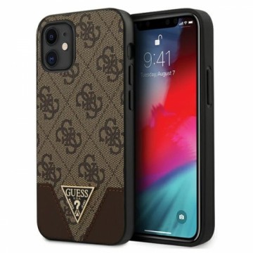 Guess GUHCP12SPU4GHBR iPhone 12 mini 5,4" brązowy|brown hardcase 4G Triangle Collection