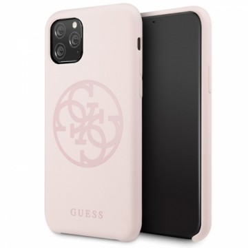 Guess GUHCN65LS4GLP iPhone 11 Pro Max light pink|jasnoróżowy hard case Silicone 4G Tone On Tone