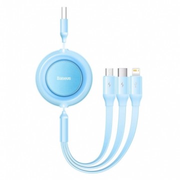 Baseus Bright Mirror 2 3in1 USB Type A cable - micro USB + Lightning + USB Type C 3.5A 1.1m blue (CAMJ010017)