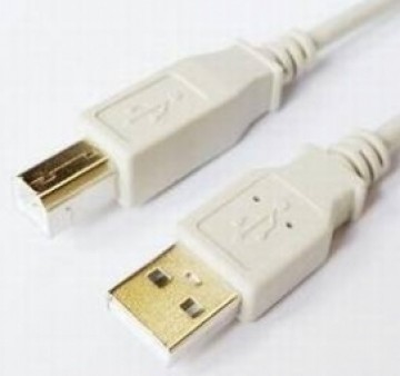 Kabelis Brackton USB Male - USB Male B 3m White