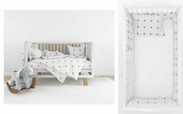 La Bebe™ Bunnies Bed Bumper Art.181522 Bērnu aizsadzības gultas apmalīte 360cm [divpusēja gultiņas aizsargapmale]