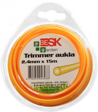 Trimmera aukla 2.4mm*15m apaļa