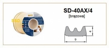 Sanok Blīvgumija dubultā E profils brūns (2x75m) m