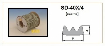 Sanok Blīvgumija dubultā E profils melns (2x75m) m