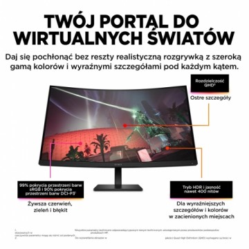 Hewlett-packard HP OMEN by HP 32c computer monitor 80 cm (31.5") 2560 x 1440 pixels Quad HD Black