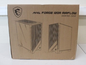 MSI   SALE OUT.  MAG FORGE 120A AIRFLOW | PC Case | MAG FORGE 120A AIRFLOW | Side window | Black | Mid-Tower | DAMAGED PACKAGING, REBOUND EDGES AT THE FRONT OF THE CORPUS | Power supply included No | ATX