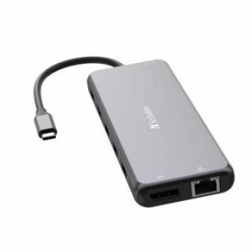 Verbatim   Verbatim Adapter Hub USB-C - 2xHDMI/DP/ Eternet/6xUSB-A/Jack 3.5mm/2xUSB-C aluminium/aluminum 32153