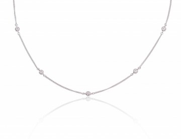 Silver necklace #2500136(PRh-Gr)_CZ, Silver 925°, Rhodium (Plating), Zirkons, length: 42 cm, 2.3 gr.