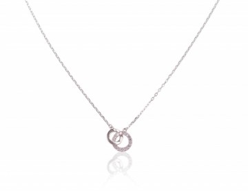 Silver necklace #2500130(PRh-Gr)_CZ, Silver 925°, Rhodium (Plating), Zirkons, length: 42 cm, 1.8 gr.