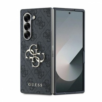 Guess GUHCZFD64GMGGR Z Fold6 F956 czarny|black Leather 4G Metal Logo