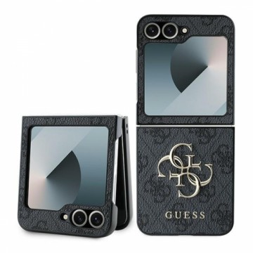 Guess GUHCZF64GMGGR Z Flip6 F741 czarny|black Leather 4G Metal Logo