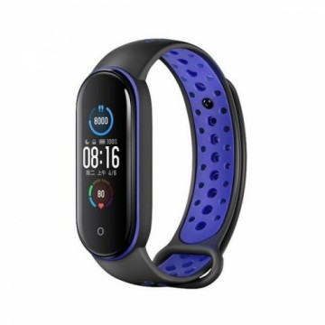 Beline pasek Design Mi Band 7|6|5 czarno-niebieski |black-blue