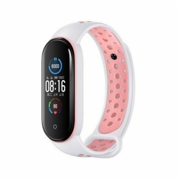 Beline pasek Design Mi Band 7|6|5 biało-różowy |white-pink