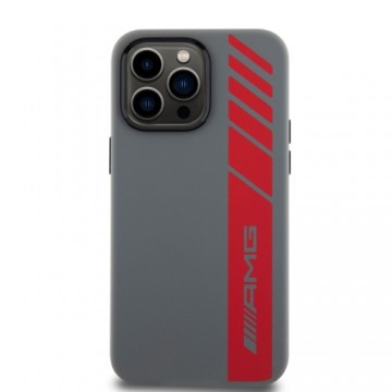 AMG Liquid Silicone Vertical Logo MagSafe Case for iPhone 15 Pro Max Grey