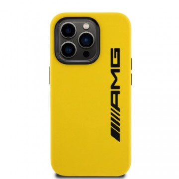 AMG Liquid Silicone Large Logo MagSafe Case for iPhone 15 Pro Yellow