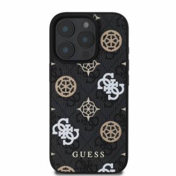 Guess PU 4G Peony MagSafe Case for iPhone 16 Pro Black