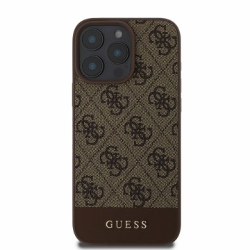 Guess PU 4G Stripe Case for iPhone 16 Pro Max Brown