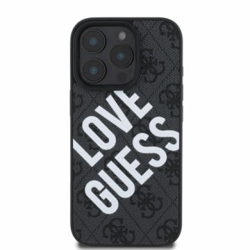 Guess PU Leather 4G Big Love Logo MagSafe Case for iPhone 16 Pro Black