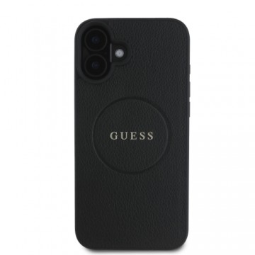 Guess PU Grained Classic Logo MagSafe Case for iPhone 16 Plus Black