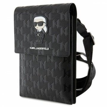 Karl Lagerfeld Torebka KLWBSAKHPKK czarny|black Saffiano Monogram Ikonik