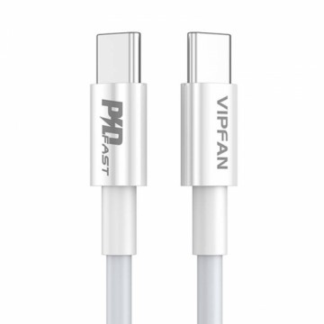 USB-C to USB-C cable Vipfan P02, 1m (white)