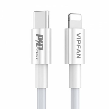 USB-C do Lightning Cable Vipfan P01, 3A, PD, 1m (white)