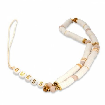 Guess zawieszka GUSTPEARW Phone Strap biały|white Heishi Beads