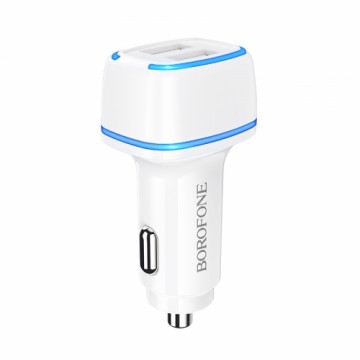 OEM Borofone Car charger BZ14 Max - 2xUSB - 2,4A white