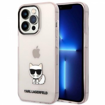 Karl Lagerfeld Choupette Logo Case for iPhone 14 Pro Max Pink