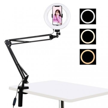 Puluz Desktop arm stand with 20cm LED Vlogging Ring PKT3089B