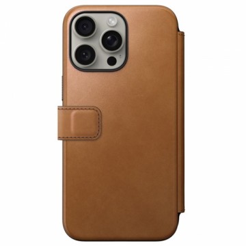 Nomad Modern Leather Folio case for iPhone 15 Pro Max 6,7" english tan