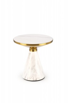 Halmar TALBI coffee table, white marble / white / gold