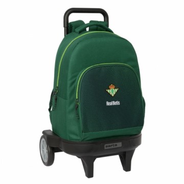 School Rucksack with Wheels Real Betis Balompié Green 33 x 45 x 22 cm