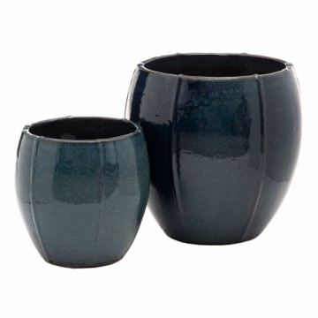 Set of Planters Ceramic Blue 55 x 55 x 55 cm (2 Units)