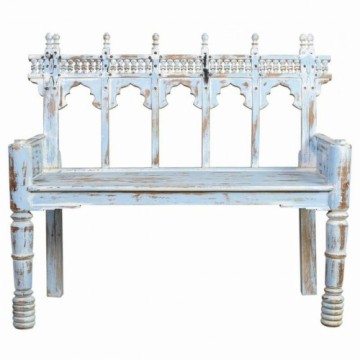 Bench Alexandra House Living Blue Mango wood 56 x 104 x 118 cm