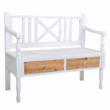 Bench Alexandra House Living White Natural Wood Fir wood 48 x 87 x 104 cm With boxes