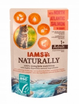 Eukanuba IAMS Naturally Adult with North Atlantic salmon in gravy - wet cat food - 85g