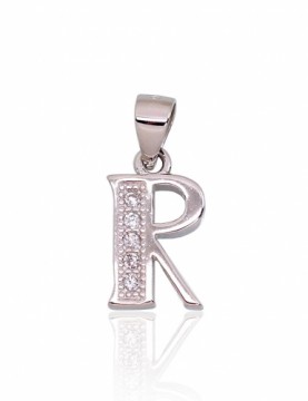 Silver pendant #2301848(PRh-Gr)_CZ, Silver 925°, Rhodium (Plating), Zirkons, 1.3 gr.