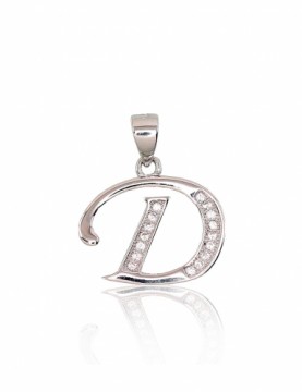 Silver pendant #2301608(PRh-Gr)_CZ, Silver 925°, Rhodium (Plating), Zirkons, 2 gr.