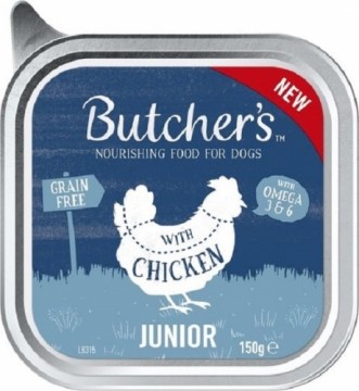 Canned food for puppies : Butchers DOG Original Junior with chicken pate 150g