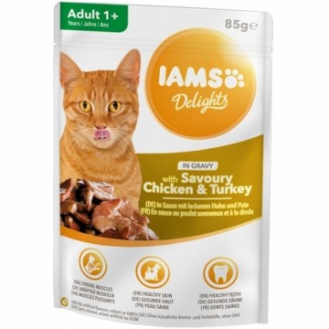 Canned cat food : IAMS CAT DELIGHT CHICKEN TURKEY GRAVY 85g.