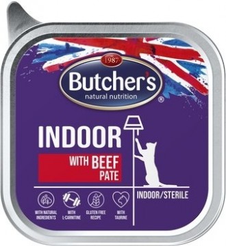 Canned cat food : Butchers CAT Intestinal Indoor beef, 100g