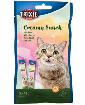 Cat treats : Trixie Creamy Snack with chicken, 5×14g