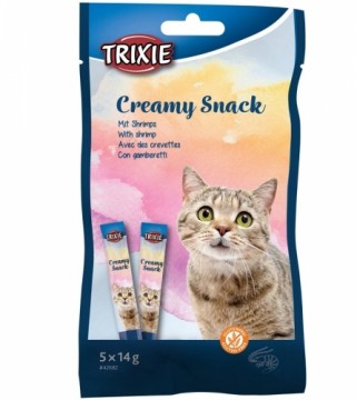 Cat treats : Trixie Creamy Snack with shrimp, 5×14g