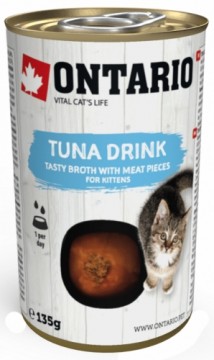 Canned soup for kittens : Ontario Cat Kitten Drink Tuna 135g with tuna meat