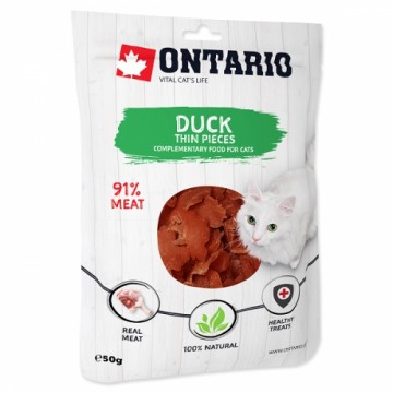 Лакомства для кошек : Ontario Cat Утка Тонкие кусочки 50г.