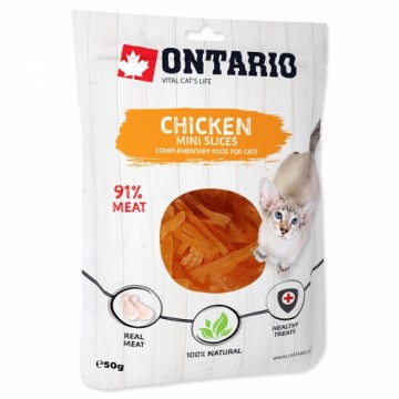 Лакомства для кошек : Ontario Cat Mini Chicken Slices 50g.